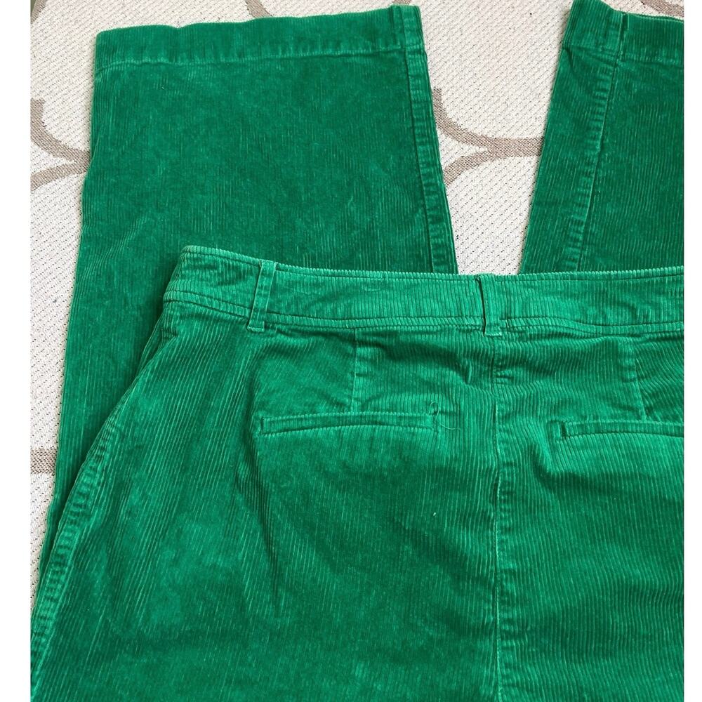 Boden Green Corduroy Wide Leg Trousers Patch Front Pockets Women’s Size 12 - Picture 13 of 14